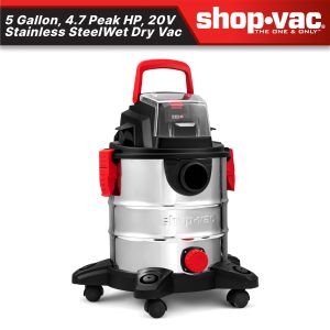 Shop-Vac® 5 Gallon 4.7 Peak HP Stainless Steel Cordless Wet/Dry Vacuum
