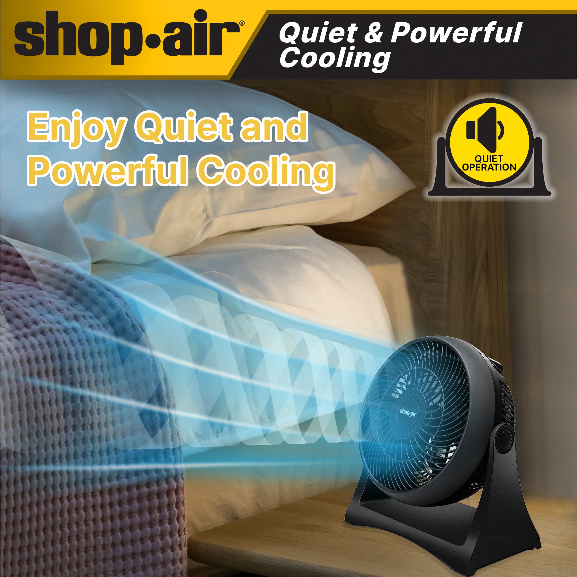 Shop-Air® 8 Wall-Mounted Desk Fan - Image 7