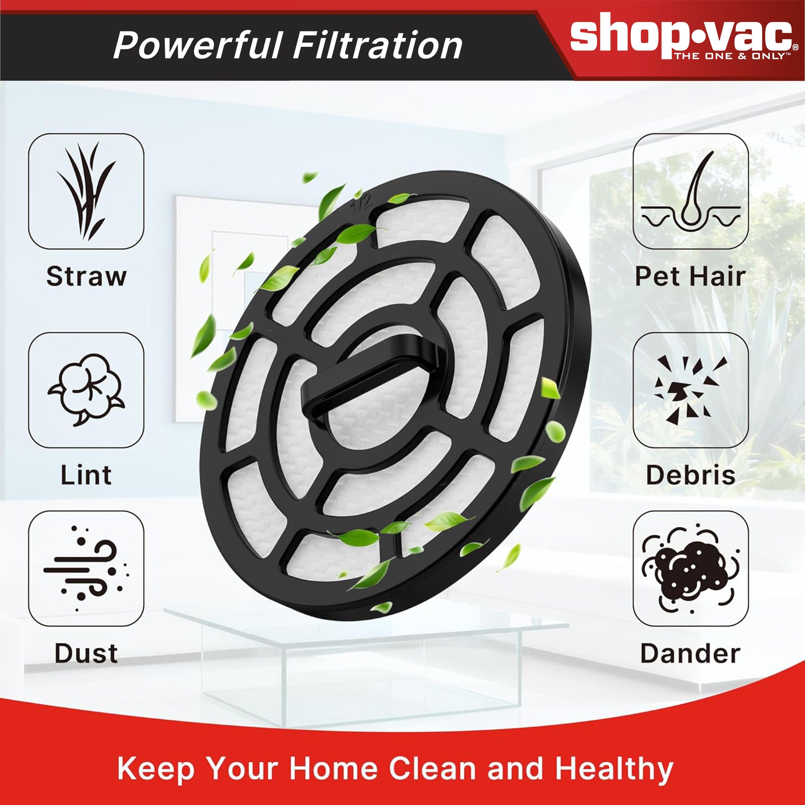 Shop-Vac® Replacement Panel Filter. Compatible with the 4-in-1 Pet Grooming Vacuum - Image 3
