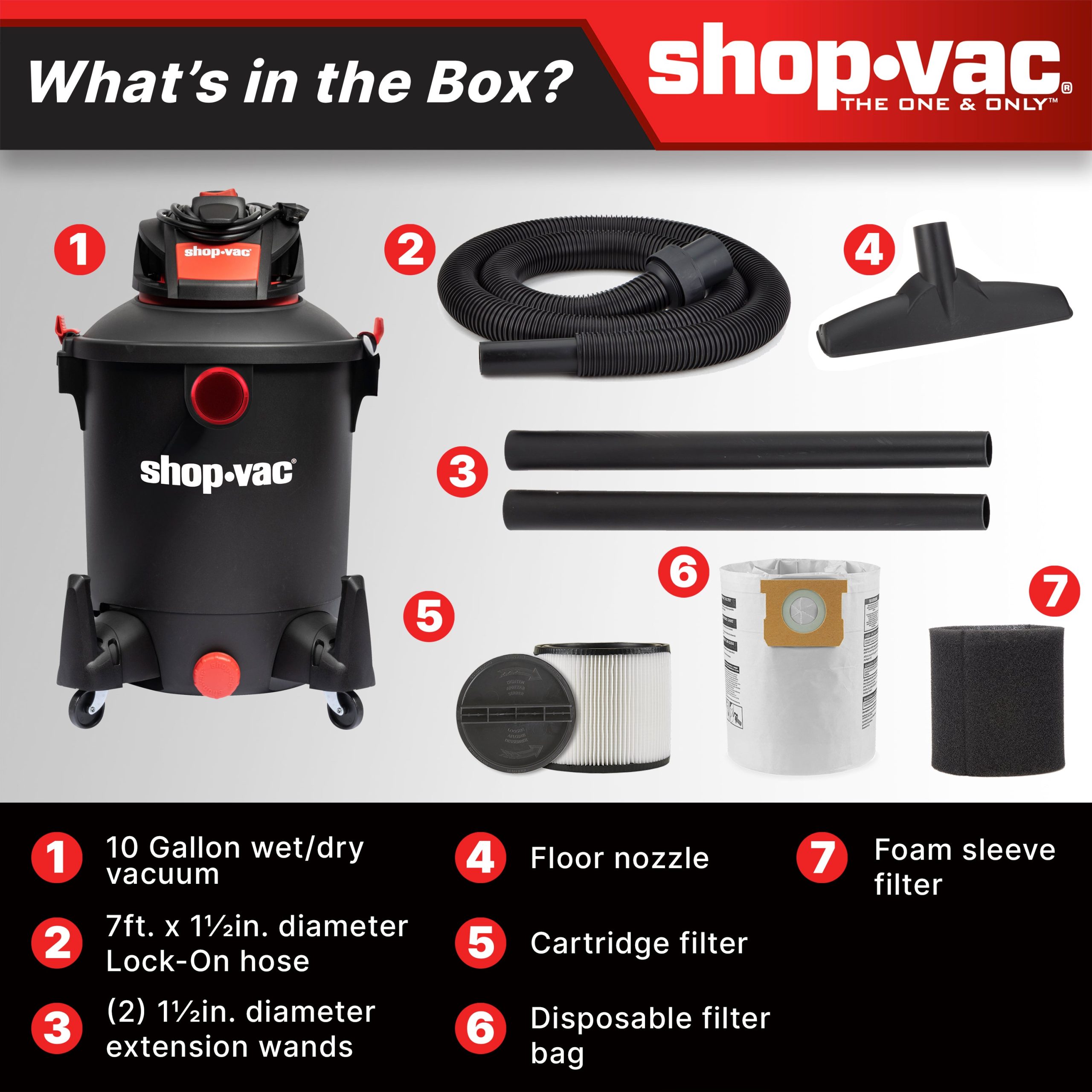 The Shop-Vac® 10-Gallon* 4.5 Peak HP** Wet/Dry Vacuum - Image 2