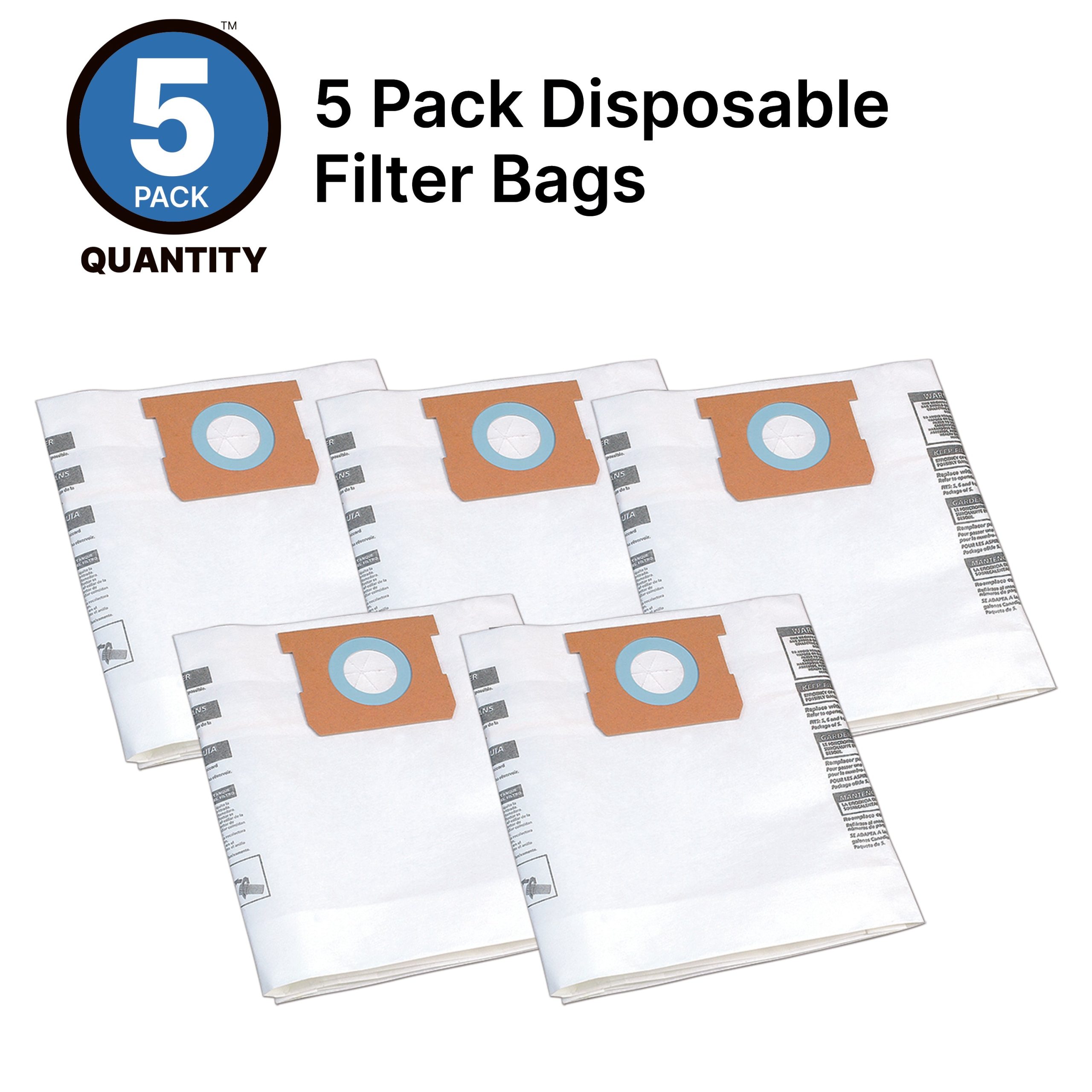 Shop-Vac® 10-14 Gallon Disposable Filter Bags (5 pack)