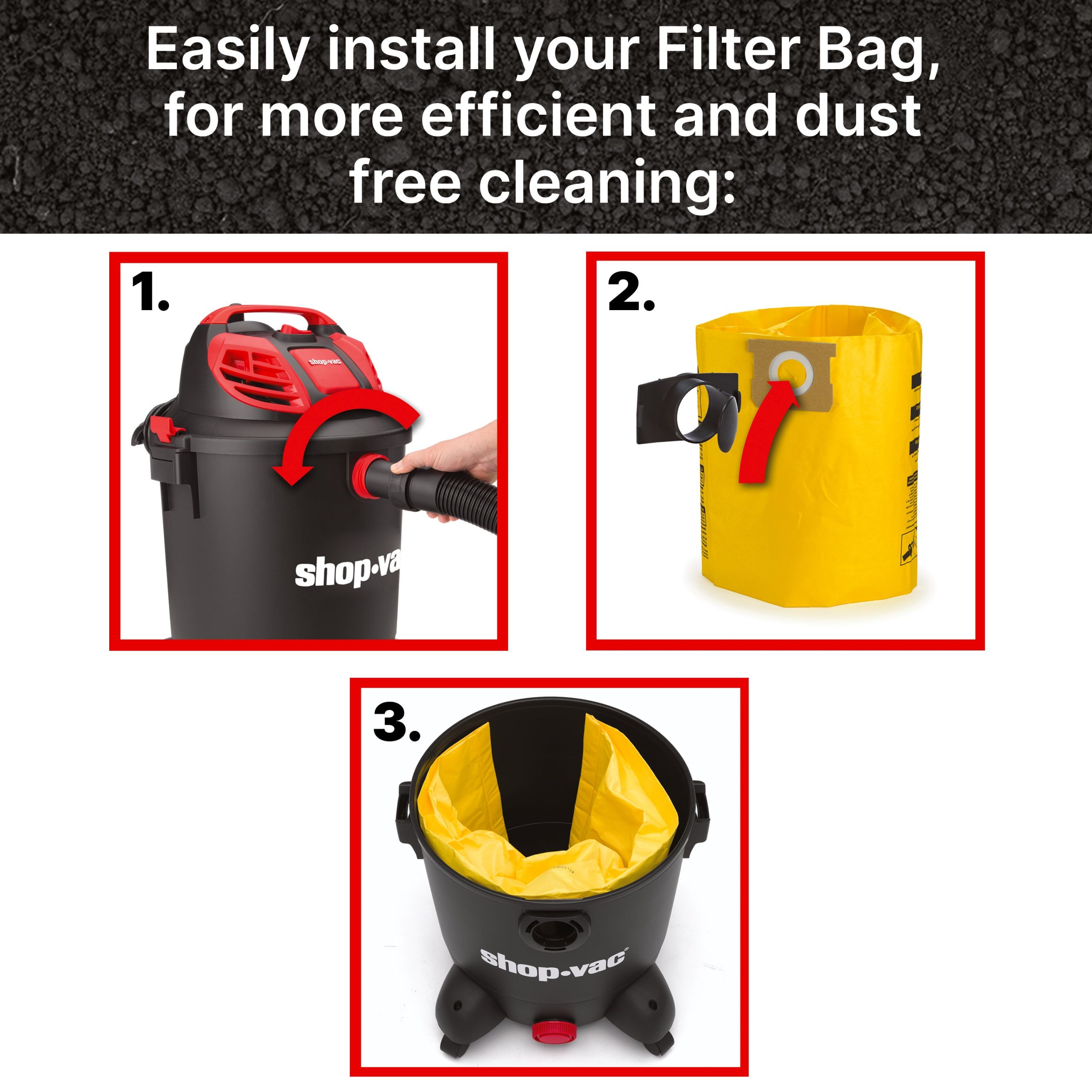 Shop-Vac® 5-8 Gallon High Efficiency Disposable Filter Bags - Image 6