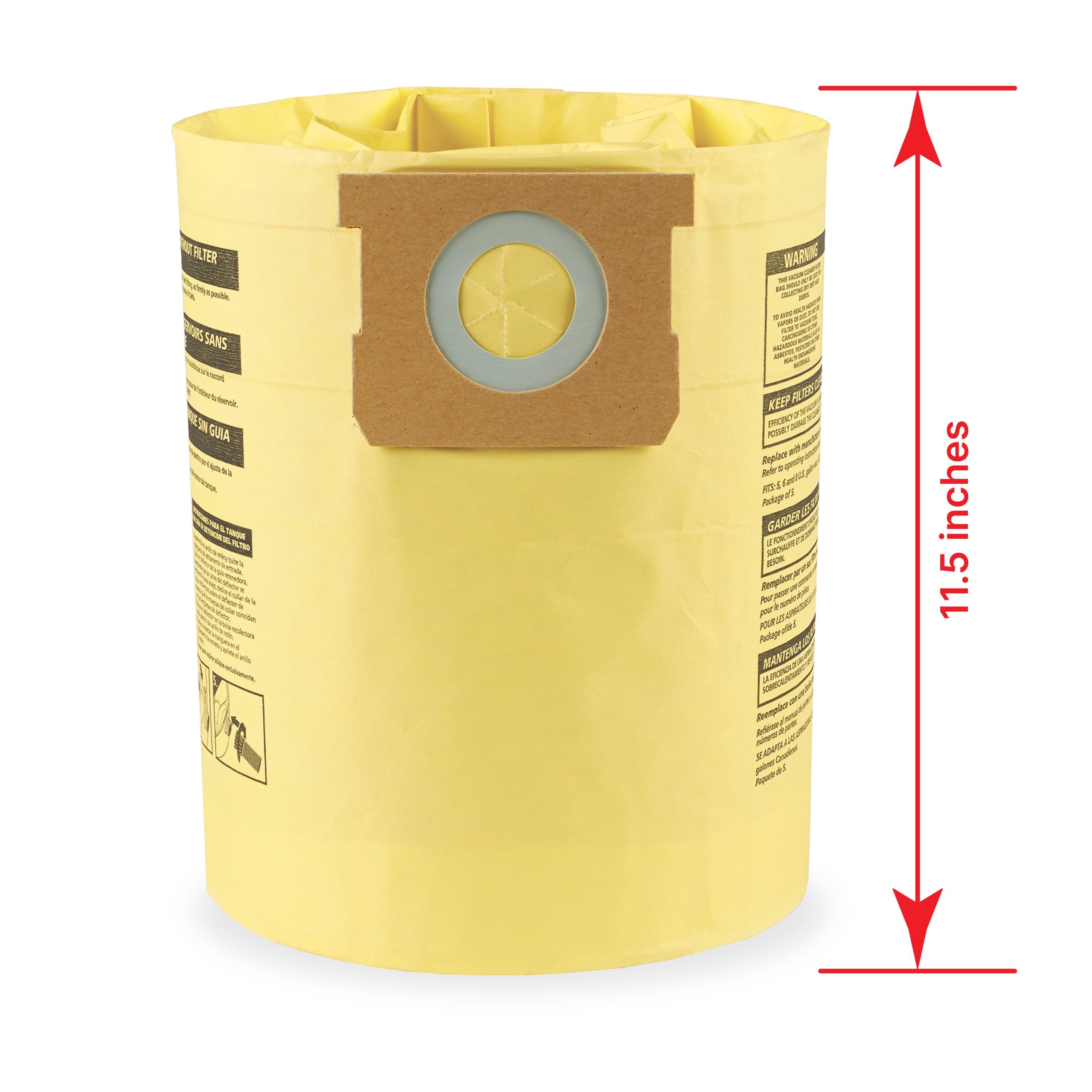 Shop-Vac® 5-8 Gallon High Efficiency Disposable Filter Bags - Image 3