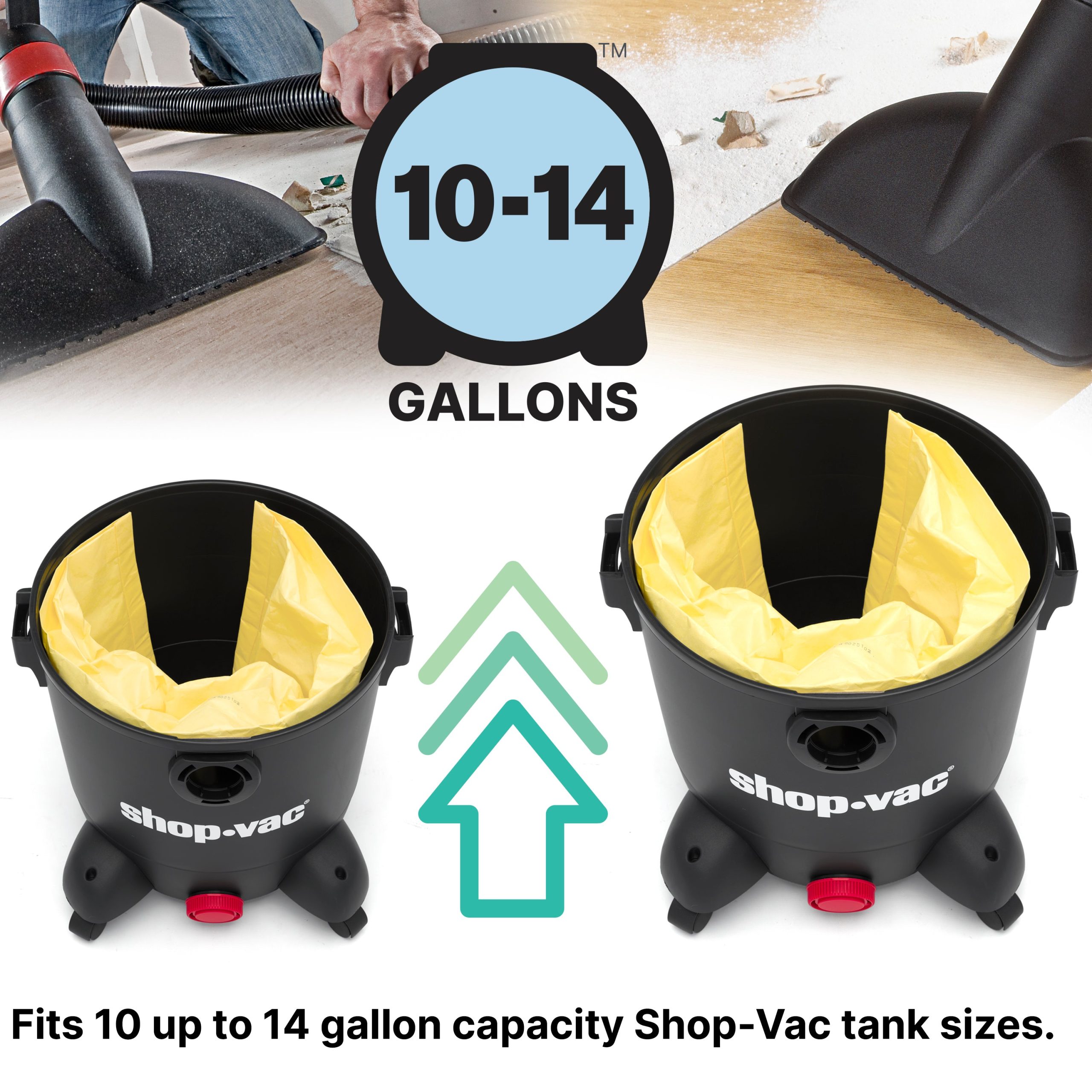 Shop-Vac® 10-14 Gallon High Efficiency Disposable Filter Bags (5 pack) - Image 4